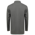 Charcoal - Back - Henbury Mens Coolplus Moisture Wicking Long Sleeve Polo Shirt