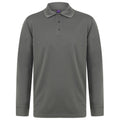 Charcoal Grey - Front - Henbury Mens Coolplus Moisture Wicking Long Sleeve Polo Shirt