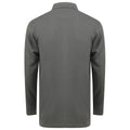 Charcoal Grey - Back - Henbury Mens Coolplus Moisture Wicking Long Sleeve Polo Shirt