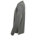 Charcoal Grey - Side - Henbury Mens Coolplus Moisture Wicking Long Sleeve Polo Shirt