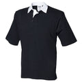 Black - Front - Front Row Short Sleeve Sports Rugby Polo Shirt
