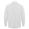 White-White - Back - Front Row Long Sleeve Classic Rugby Polo Shirt