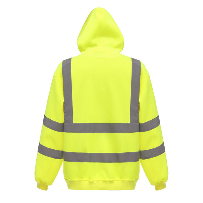 Yellow - Back - Yoko Mens High Visibility Pull-Over Hoodie