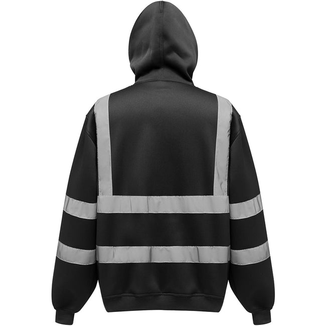 Black - Back - Yoko Mens High Visibility Pull-Over Hoodie
