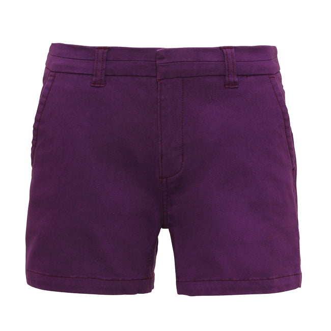 Purple - Front - Asquith & Fox Womens-Ladies Classic Fit Shorts