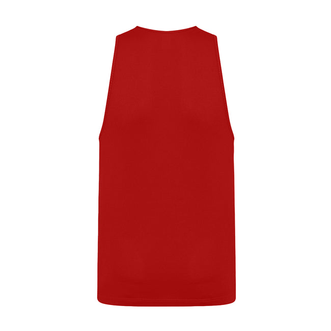 Fire Red - Back - AWDis Just Cool Childrens-Kids Plain Sleeveless Vest Top