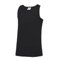 Jet Black - Front - AWDis Just Cool Childrens-Kids Plain Sleeveless Vest Top