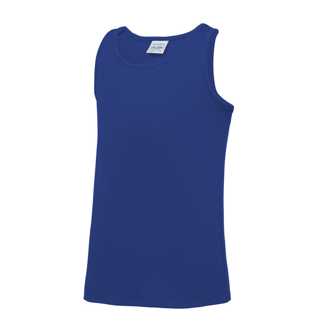 Royal Blue - Front - AWDis Just Cool Childrens-Kids Plain Sleeveless Vest Top