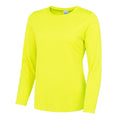 Electric Yellow - Front - AWDis Just Cool Womens-Ladies Girlie Long Sleeve T-Shirt