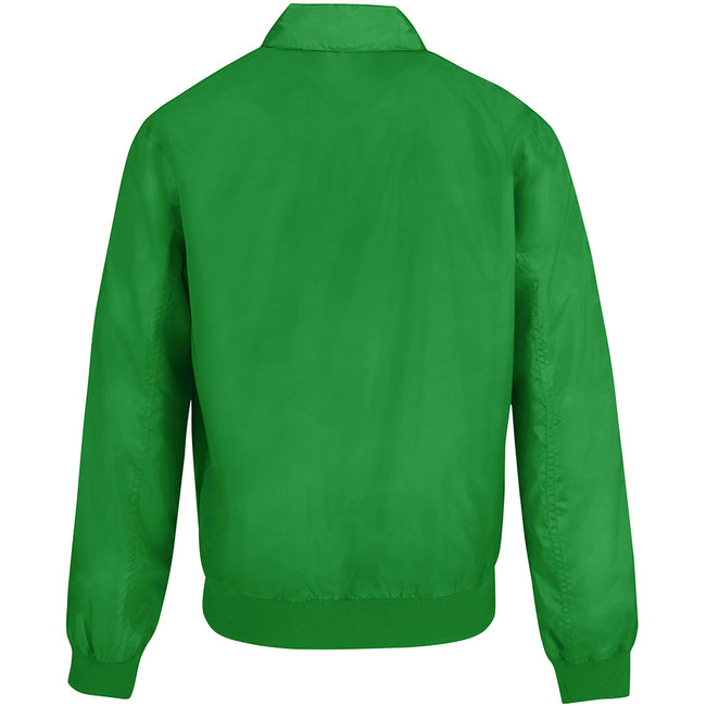 Real Green- Neon Orange - Back - B&C Mens Trooper Lightweight Hooded Bomber Jacket