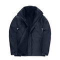 Navy - Front - B&C Mens Corporate 3-In-1 Hooded Parka Jacket