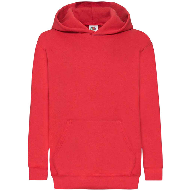 Red - Front - Fruit Of The Loom Kids Unisex Classic 80-20 Hoodie
