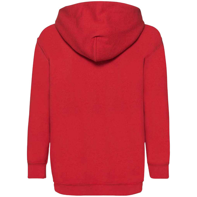 Red - Back - Fruit Of The Loom Kids Unisex Classic 80-20 Hoodie