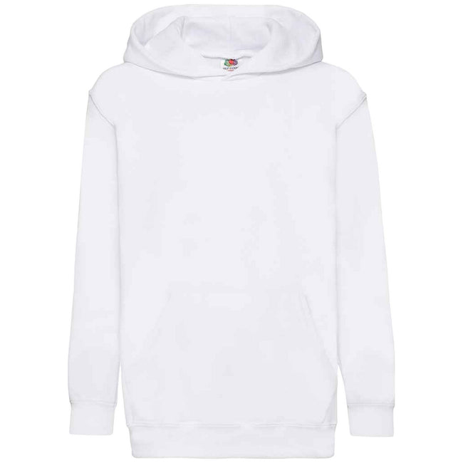 White - Front - Fruit Of The Loom Kids Unisex Classic 80-20 Hoodie