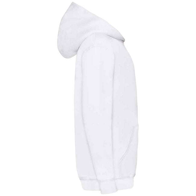 White - Side - Fruit Of The Loom Kids Unisex Classic 80-20 Hoodie