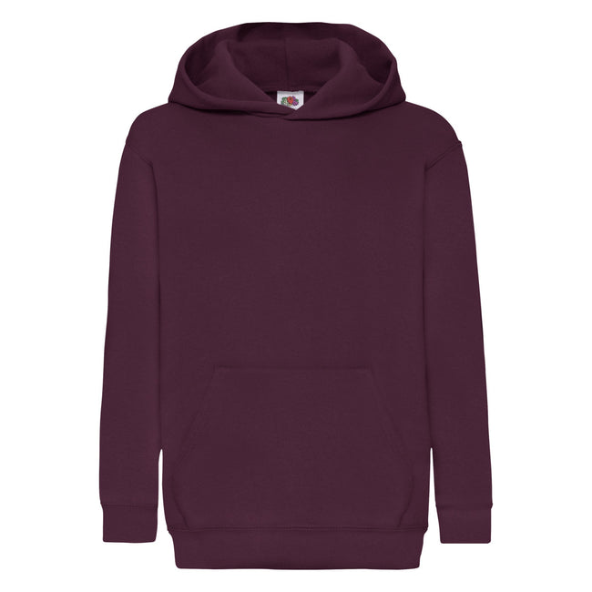 Bottle Green - Front - Fruit Of The Loom Kids Unisex Classic 80-20 Hoodie