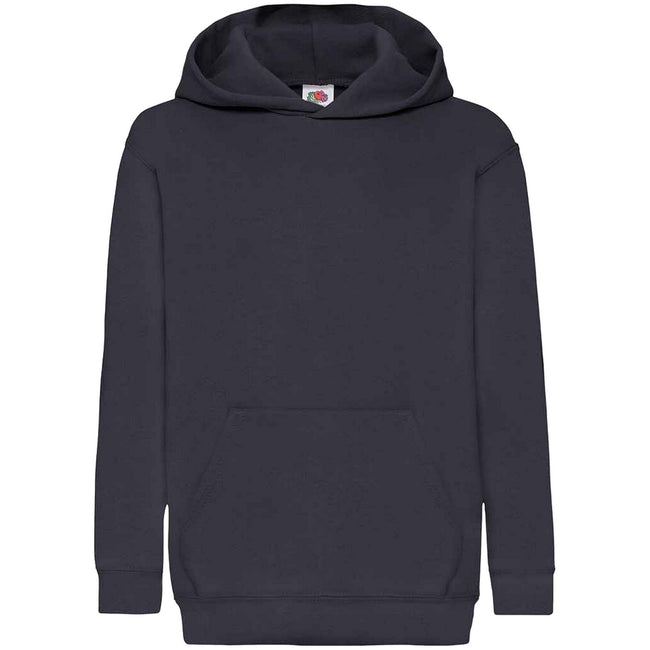 Deep Navy - Front - Fruit Of The Loom Kids Unisex Classic 80-20 Hoodie