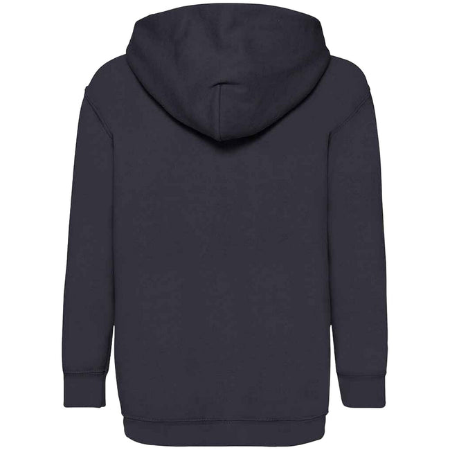 Deep Navy - Back - Fruit Of The Loom Kids Unisex Classic 80-20 Hoodie