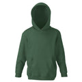Bottle Green - Front - Fruit Of The Loom Kids Unisex Classic 80-20 Hoodie