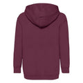 Burgundy - Back - Fruit Of The Loom Older Kids Unisex Classic 80-20 Hoodie