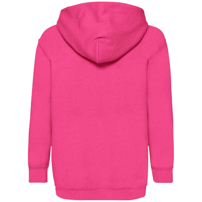 Fuchsia - Back - Fruit Of The Loom Older Kids Unisex Classic 80-20 Hoodie