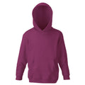 Burgundy - Front - Fruit Of The Loom Older Kids Unisex Classic 80-20 Hoodie