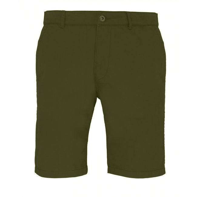 Olive - Front - Asquith & Fox Mens Casual Chino Shorts