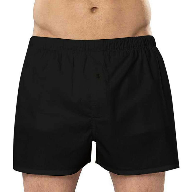 Black - Back - Asquith & Fox Mens Classic Elasticated Boxers-Underwear