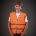 Orange - Back - Yoko Hi-Vis Childrens-Kids Reflective Border Waistcoat