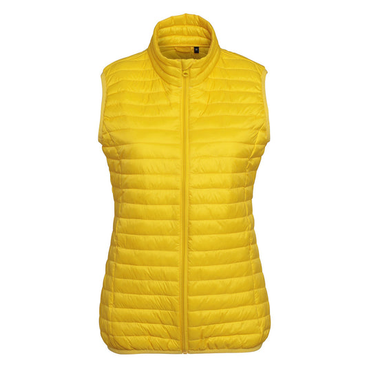 Bright Yellow - Front - 2786 Womens-Ladies Tribe Fineline Padded Gilet-Bodywarmer