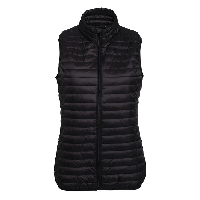 Black - Front - 2786 Womens-Ladies Tribe Fineline Padded Gilet-Bodywarmer