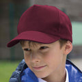 Burgundy - Back - Result Headwear Childrens-Kids Boston 65-35 Polycotton Cap