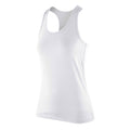 White - Front - Spiro Womens-Ladies Softex Stretch Fitness Sleeveless Vest Top