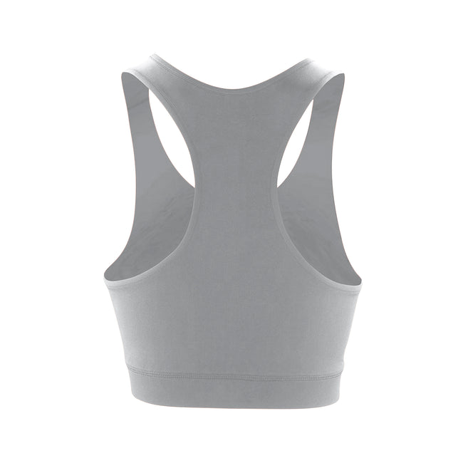Cloudy Grey - Back - Spiro Womens-Ladies Softex Stretch Sports Sleeveless Crop Top
