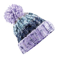 Lavender Fizz - Front - Beechfield Unisex Adults Corkscrew Knitted Pom Pom Beanie Hat