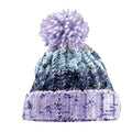 Lavender Fizz - Side - Beechfield Unisex Adults Corkscrew Knitted Pom Pom Beanie Hat