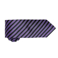 Rich Violet-Black - Back - Premier Mens Double Stripe Pattern Formal Business Tie