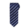 Navy- Royal - Front - Premier Mens Sports Stripe Pattern Formal Work Tie