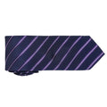 Navy- Purple - Back - Premier Mens Sports Stripe Pattern Formal Work Tie