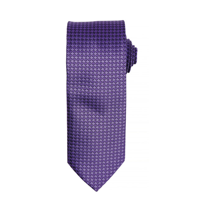 Purple - Front - Premier Mens Puppy Tooth Formal Work Tie