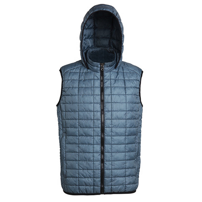 Steel - Front - 2786 Mens Honeycomb Zip Up Hooded Gilet-Bodywarmer