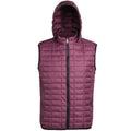 Mulberry - Front - 2786 Womens-Ladies Honeycomb Zip Up Hooded Gilet-Bodywarmer