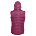 Mulberry - Back - 2786 Womens-Ladies Honeycomb Zip Up Hooded Gilet-Bodywarmer