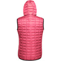 Red - Back - 2786 Womens-Ladies Honeycomb Zip Up Hooded Gilet-Bodywarmer