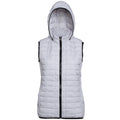 White - Front - 2786 Womens-Ladies Honeycomb Zip Up Hooded Gilet-Bodywarmer
