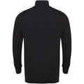 Black - Back - Henbury Mens 1-4 Zip Long Sleeve Jumper