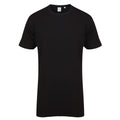 Black - Front - Skinnifit Mens Longline Dipped Hem T-Shirt