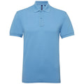 Cornflower - Front - Asquith & Fox Mens Short Sleeve Performance Blend Polo Shirt