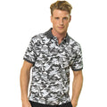 Camo Grey - Lifestyle - Asquith & Fox Mens Short Sleeve Camo Print Polo Shirt