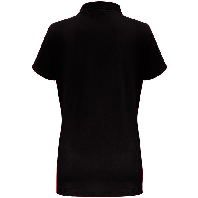 Black- White - Back - Asquith & Fox Womens-Ladies Short Sleeve Contrast Polo Shirt
